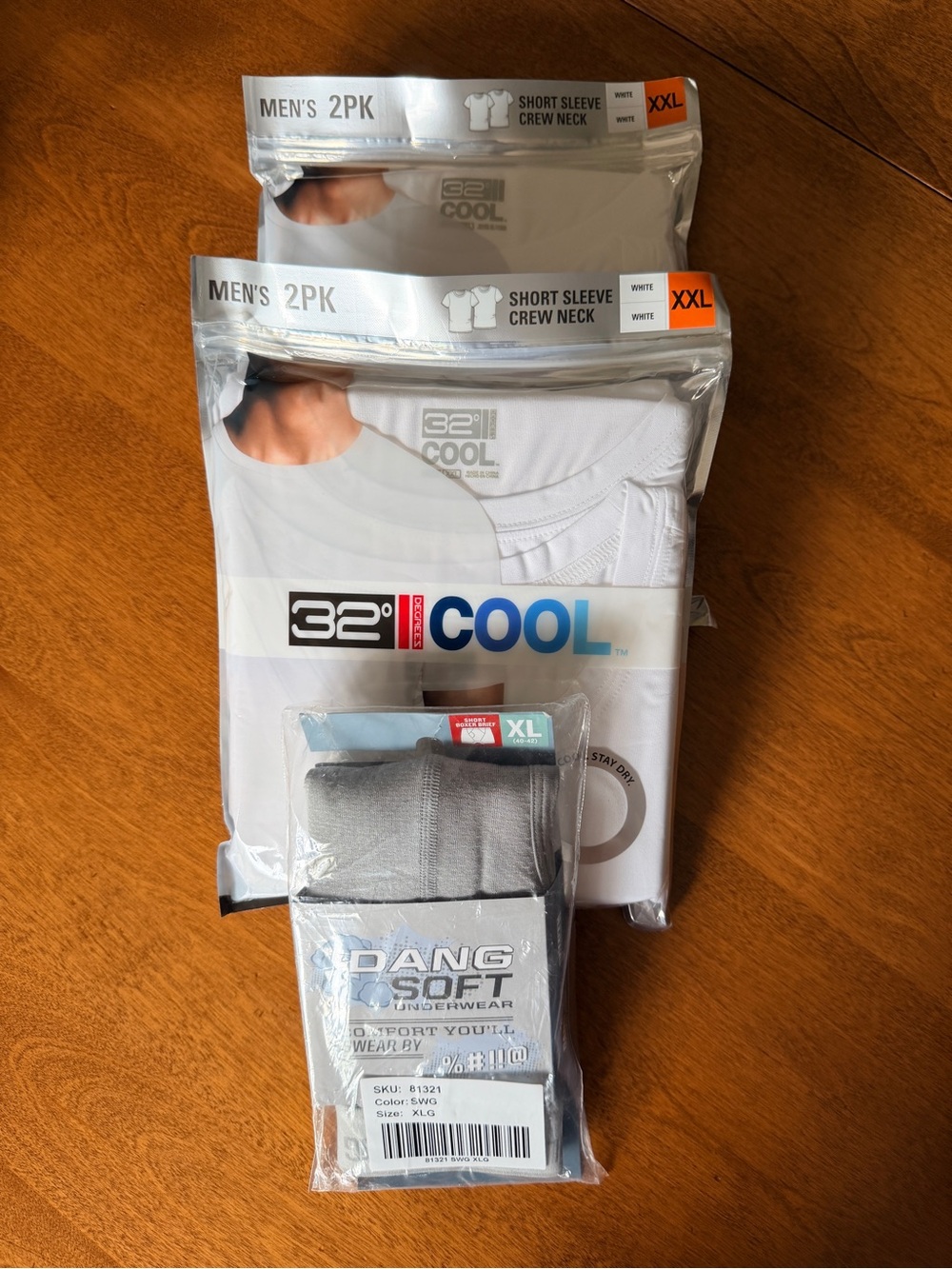 Cool Men's 2-Pack Crew Neck T-Shirts - XXL & Duluth Trading Boxer Briefs XL